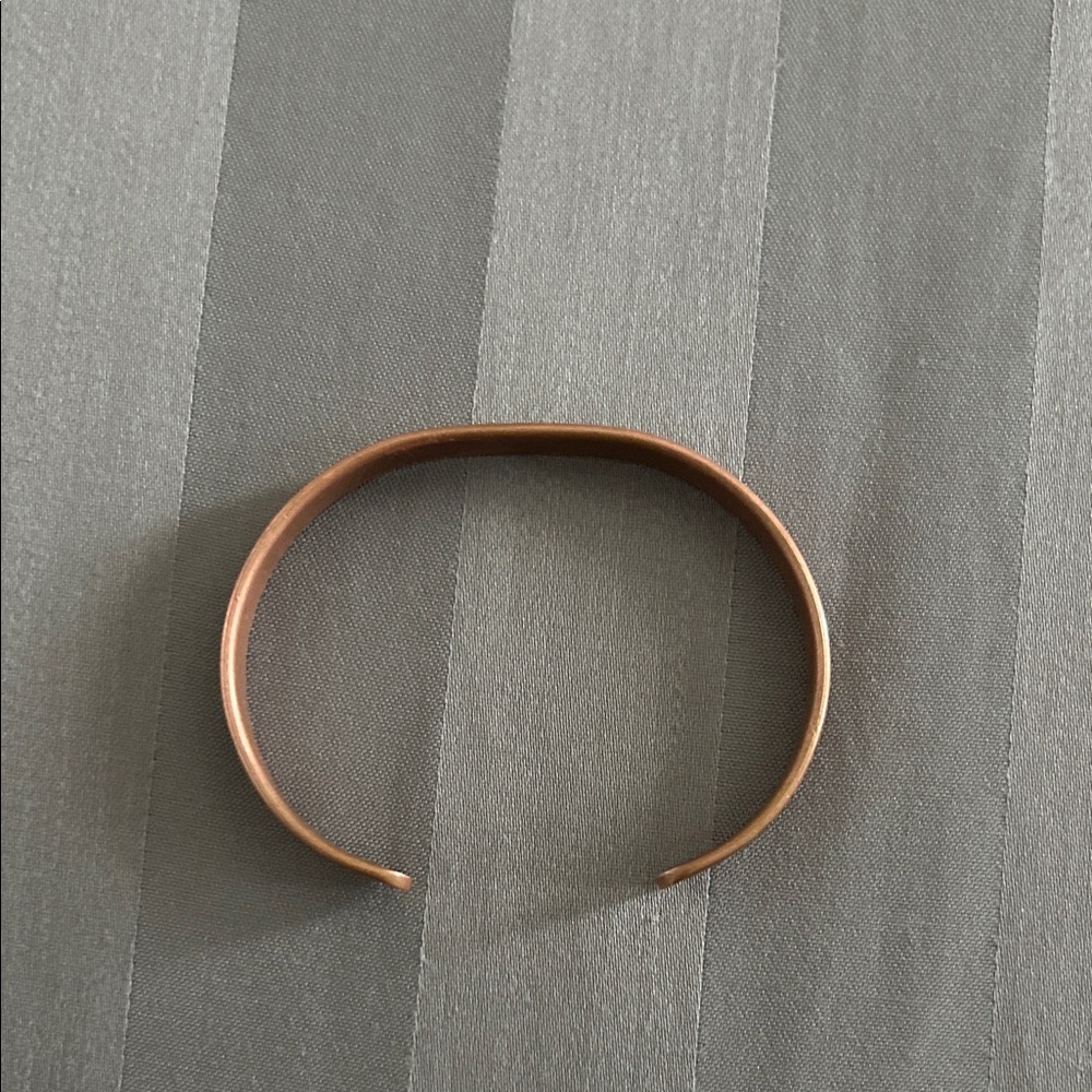 Men's Minimal Copper Open Cuff Bracelet - Brown